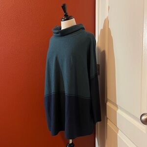 Smartwool Women’s Edgewood Poncho Wool Blend‎ Turtleneck Slouchy Soft Sweater